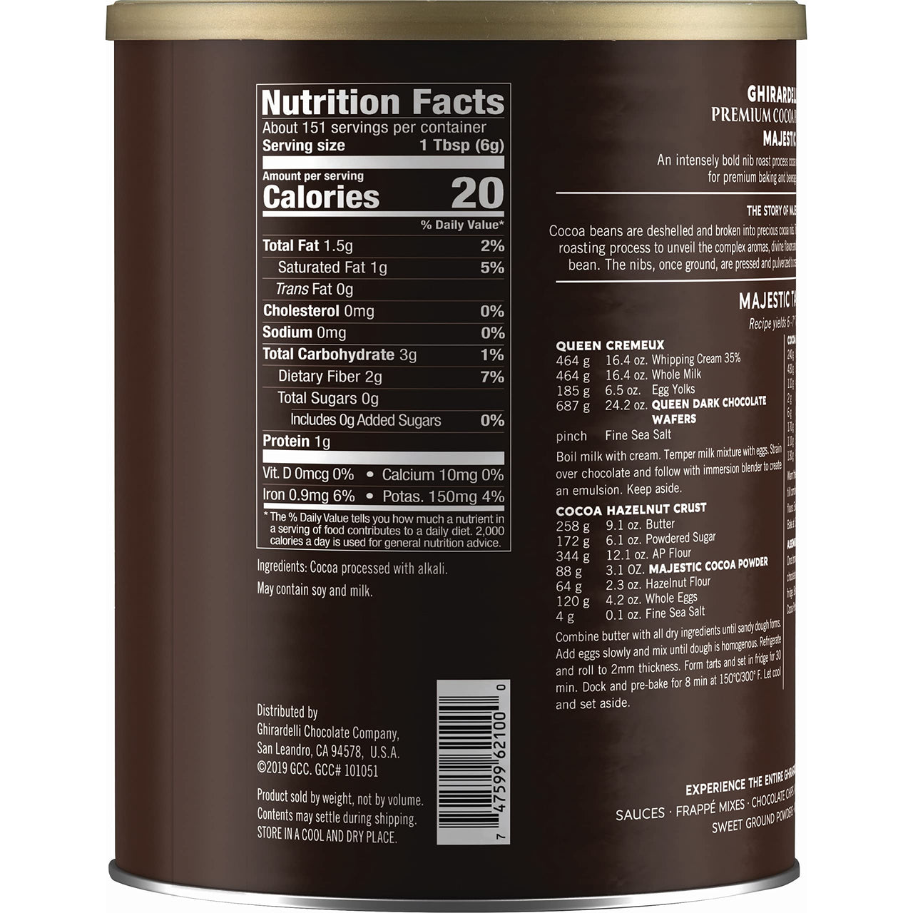Ghirardelli Majestic Dutch Processed Cocoa Powder, 2 lb