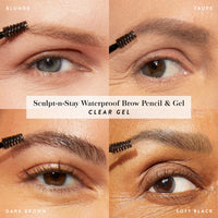 Thumbnail for LAURA GELLER NEW YORK Sculpt-n-Stay Waterproof Brow Pencil & Gel- Soft Black
