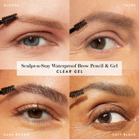 Thumbnail for LAURA GELLER NEW YORK Sculpt-n-Stay Waterproof Brow Pencil & Gel- Soft Black