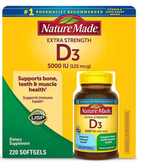 Thumbnail for Nature Made Vitamin D-3 5000IU 220 Count Softgels