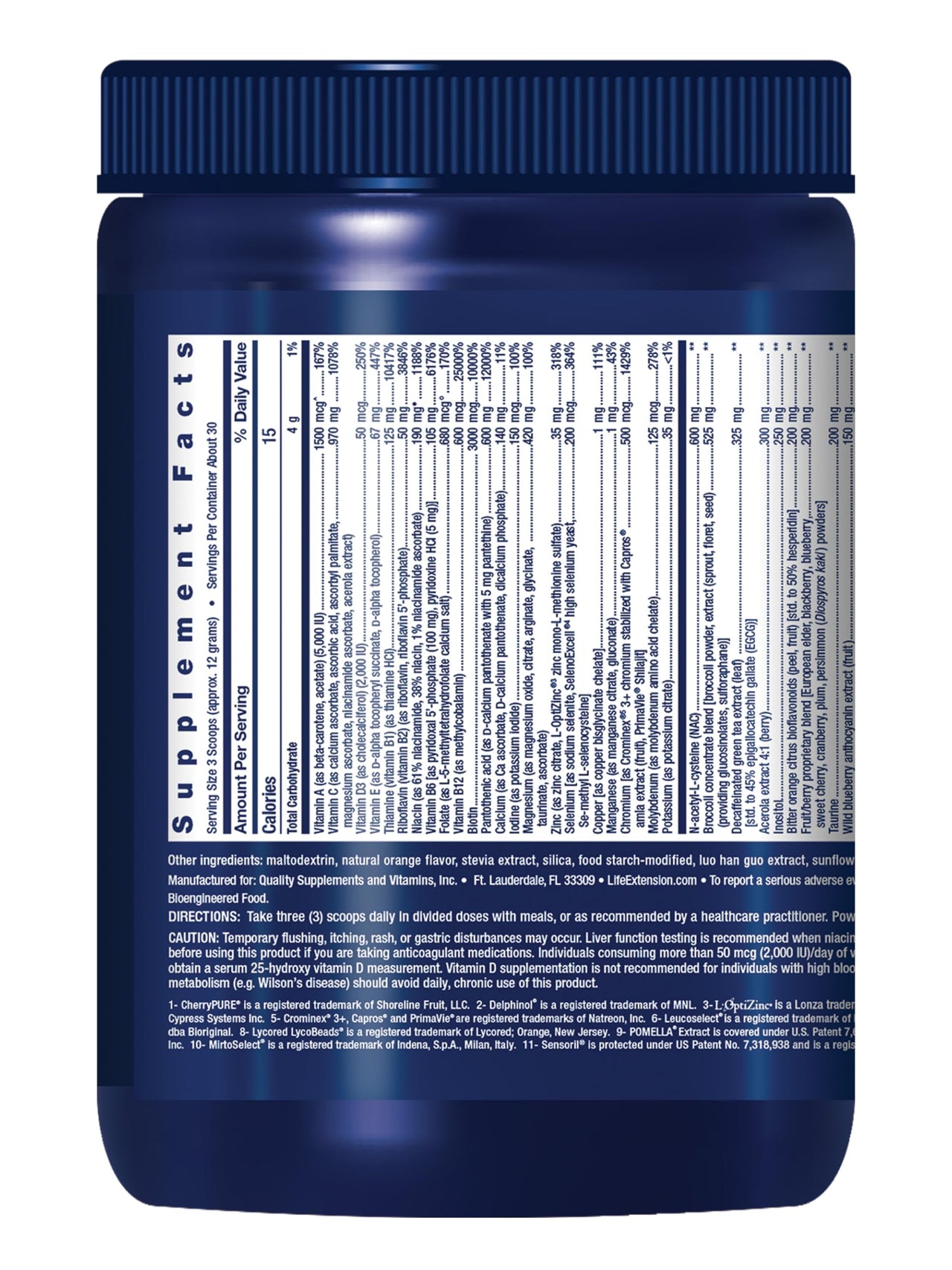 Life Extension Mix™ Powder, high Potency, Advanced Vitamin, Mineral, Fruit & Vegetable Formula, Vitamin B, C, D, E, Magnesium, for Whole-Body Health, Healthy Aging, Gluten-Free, 12.70 oz