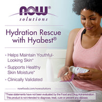 Thumbnail for NOW Foods Solutions, Hydration Rescue with Hyabest® hyaluronic acid, Helps Maintain Youthful Looking Skin*, Supports Healthy Skin Moisture*, 60 Veg Capsules