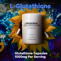 Thumbnail for Codeage Liposomal Glutathione 1000 mg Supplement, High-Potency Reduced L-Glutathione - Liposomal Delivery - Phospholipids - Non-GMO, Gluten-Free - 60 Capsules