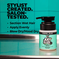 Thumbnail for The Doux JUST GLAZE Silkening Blowout Primer – Anti-Frizz Heat Protectant for Hair with Keratin & Panthenol – Humidity Blocker for Blowouts & Silk Presses – Lightweight Formula, 4 oz
