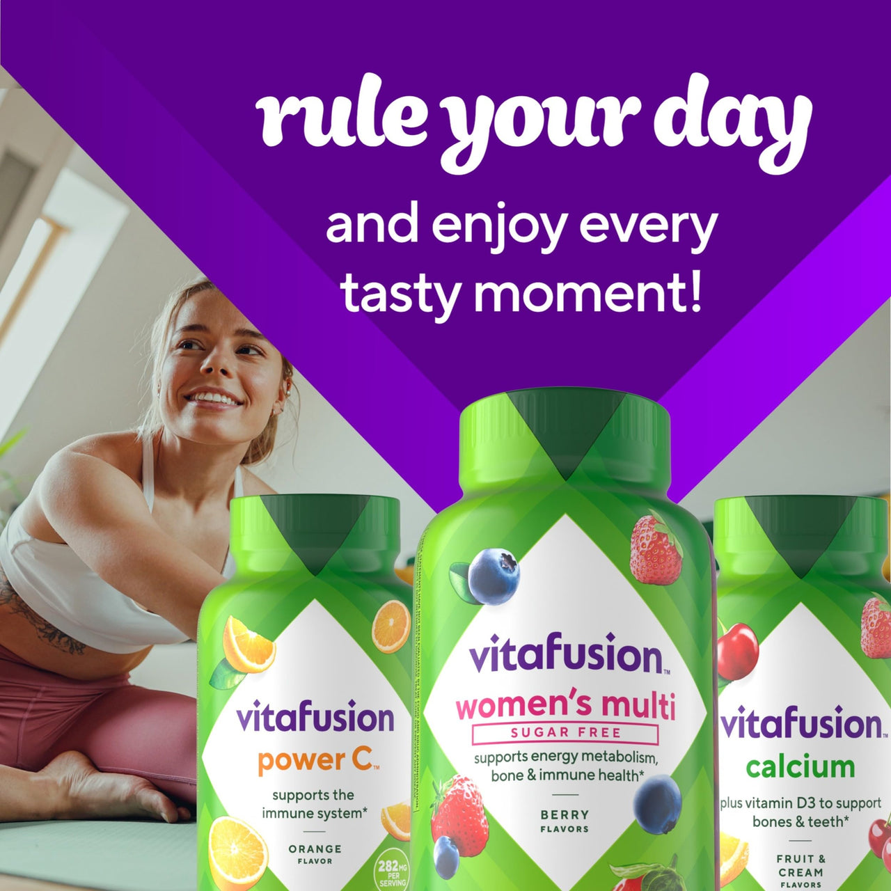 Vitafusion Women’s Sugar Free Daily Multivitamin Supplement, Keto Diet Friendly Adult Gummy Vitamin for Energy, Bone & Immune Support*, 90 Count