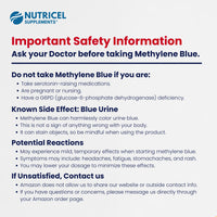 Thumbnail for Nutricel Methylene Blue Capsules - Pharmaceutical Grade Supplement - Trusted Made in America Brand - 12mg (USP Reference Compliant) with Vitamin C Ester Enhanced Absorption - Third Party Tested (60ct)