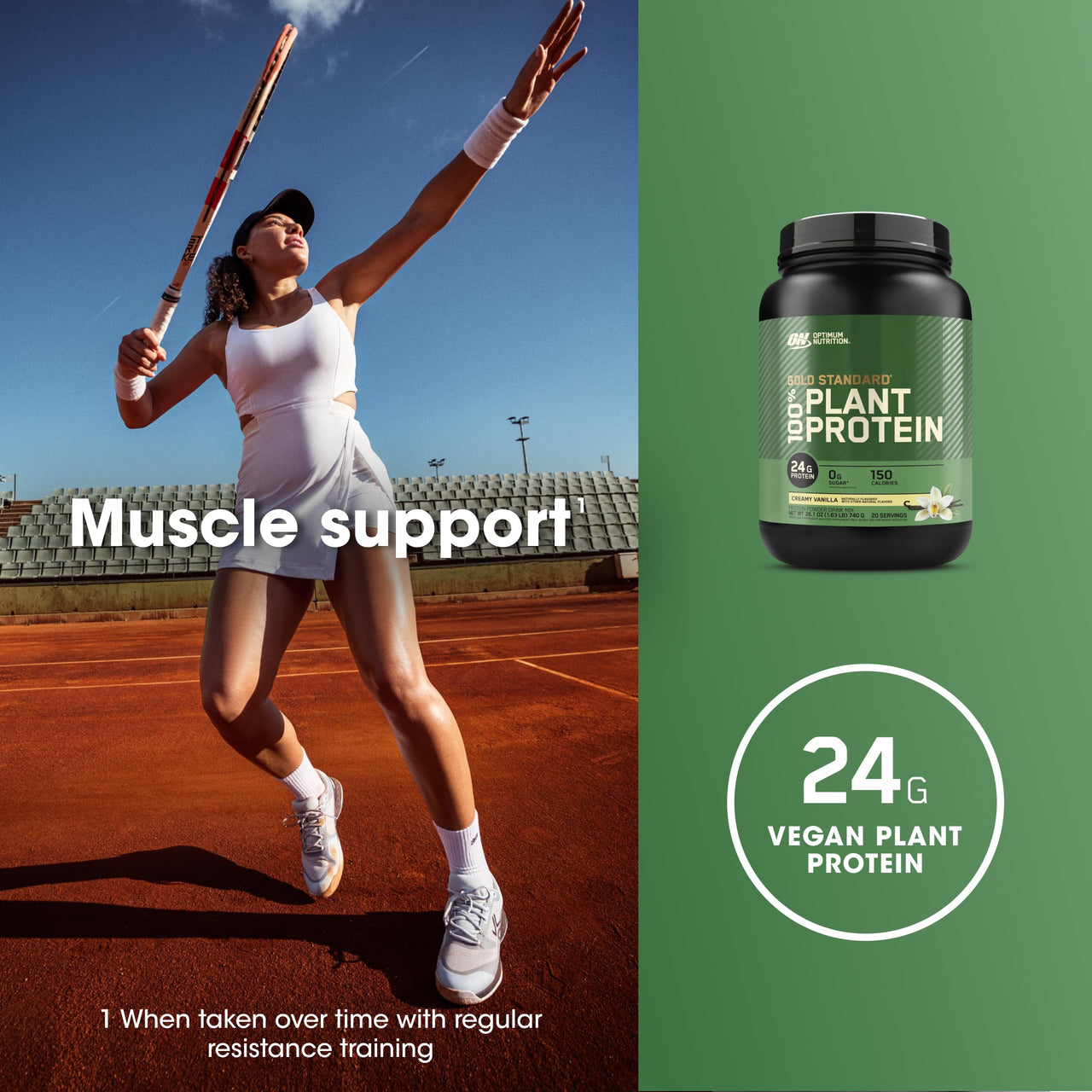 Optimum Nutrition Gold Standard 100% Plant Based Protein Powder, Creamy Vanilla, 20 Servings + Healthy Delights Nature Fuel Power Beets Powder, Acai Berry Pomegranate, 30 Servings (Packaging May Vary)