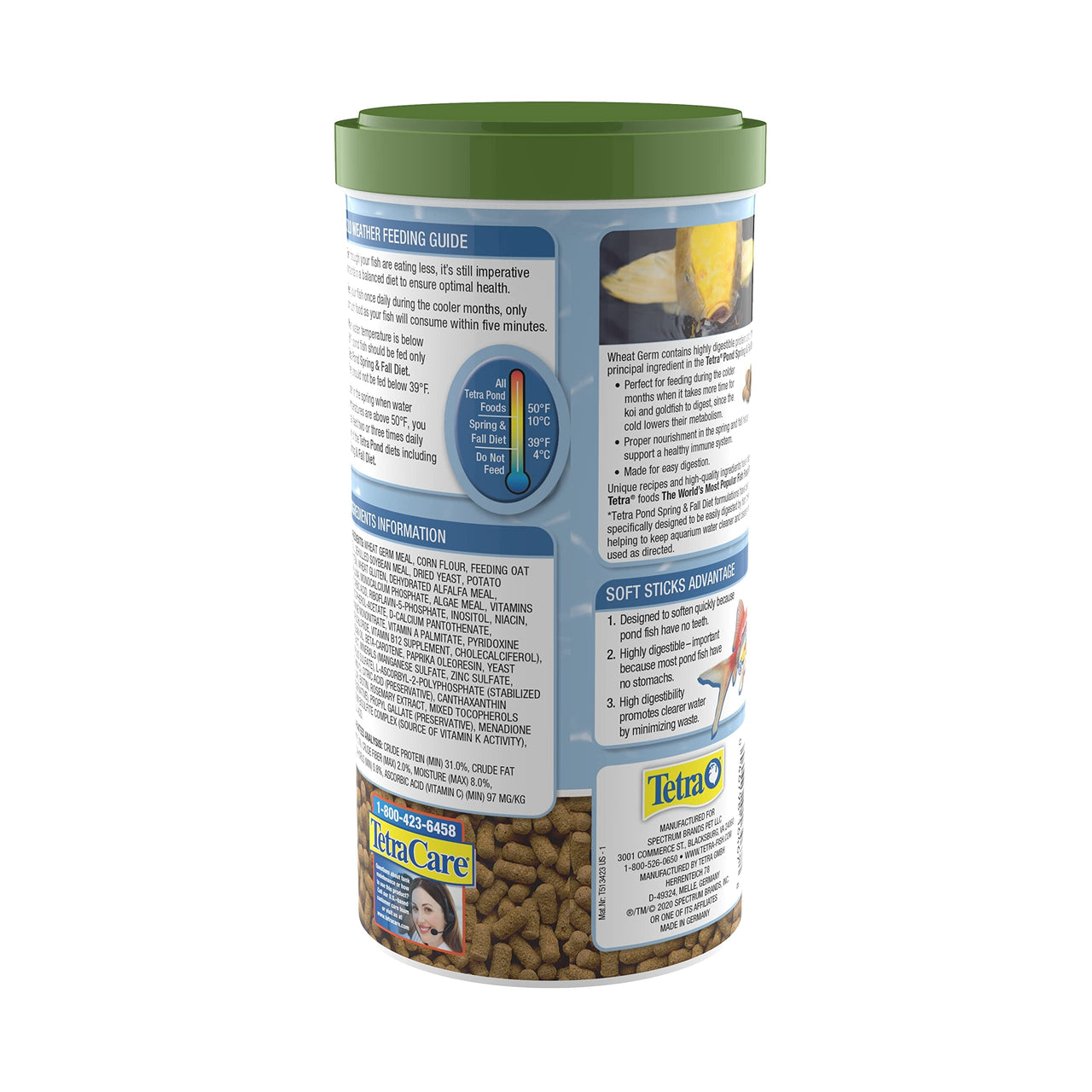 TetraPond Spring And Fall Diet 7.05 Ounces, Pond Fish Food, For Goldfish And Koi