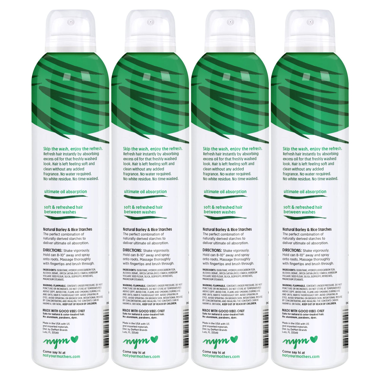 Not Your Mother's Clean Freak Unscented Dry Shampoo- Refreshing Dry Shampoo - Instantly Absorbs Oil and Odor for Refreshed Hair (7 Ounce (Pack of 4))