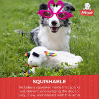 Thumbnail for Multipet Lamb Chop Dog Plush Toy w/Birthday Hat - Squeaky Toy for All Dogs - Extra Soft Plush - Stuffed Animal for Cuddling & Playing (10.5