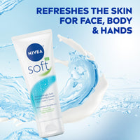 Thumbnail for NIVEA Soft Refreshingly Soft Moisturizing Cream, Lightweight Moisturizer for Face, Body and Hands, Body Cream Enriched with Jojoba Oil and Vitamin E, 2.6 Oz Tube, Pack of 3