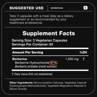 Thumbnail for Toniiq Ultra High Strength Berberine 1500mg from The Himalayas Berberine Supplement - 97% Highly Purified and Bioavailable -Wild Harvested-Concentrated Formula HCL -3 Caps Serving-180 Veggie Caps