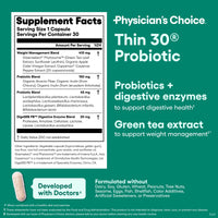 Thumbnail for Physician's CHOICE Probiotics for Weight Management & Bloating - 6 Probiotic Strains - Prebiotics - Key ingredient Cayenne - Supports Gut Health - Weight Management for Women & Men - Green Tea - 30 CT