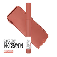 Thumbnail for Maybelline Super Stay Ink Crayon Lipstick Makeup, Precision Tip Matte Lip Crayon with Built-in Sharpener, Longwear Up To 8Hrs, Reach High, Rosey Mauve, 1 Count