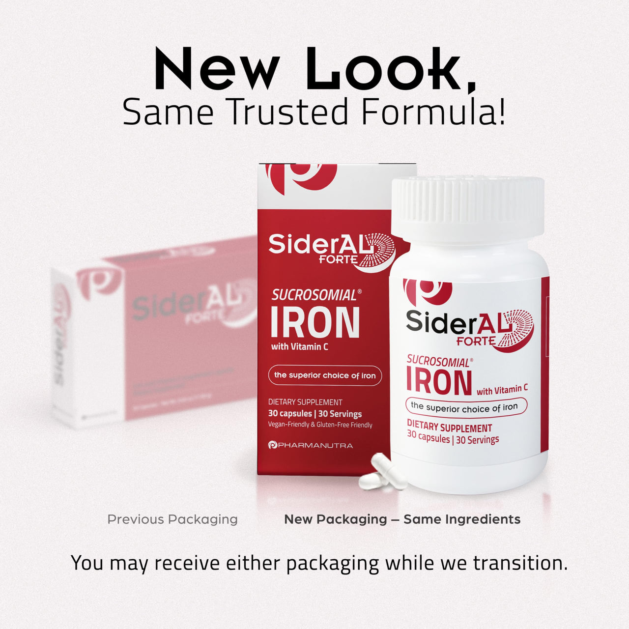 SiderAL Forte Sucrosomial Iron Supplement for Women and Men - Clinically Proven to Increase Levels without Side Effects, Gentle on Stomach, 7x Higher Absorption for Anemia & Energy, Vitamin C, 30ct