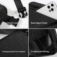 Thumbnail for ODODOS Unisex Mini Belt Bag with Adjustable Strap Small Fanny Pack for Workout Running Traveling Hiking, Black