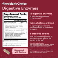 Thumbnail for Physician's CHOICE Digestive Enzymes for Bloating & Digestion - 16 Enzymes with Organic Prebiotics & Probiotics for Gut & Digestive Health - Meal Time Discomfort Relief - Dual Action Support - 180 CT