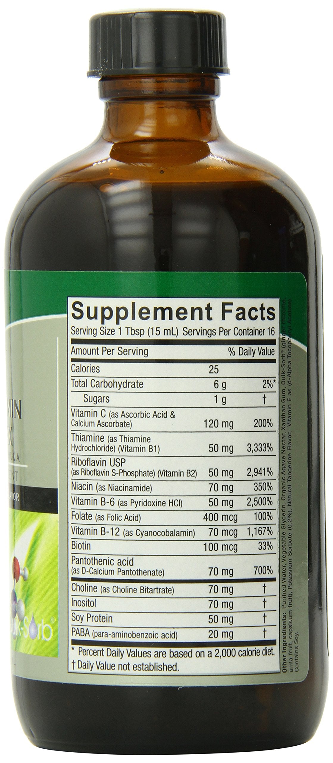Nature's Answer Liquid Vitamin B-Complex Supports Healthy Energy Levels | Promotes Healthy Nerve Function | All-Natural Tangerine Flavor | Gluten-Free & Benzoate-Free 8oz