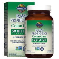 Thumbnail for Garden of Life Raw Probiotics Colon Care - 50 Billion Live Cultures - Dietary Supplement to Support Regular, Comfortable Movements - 30 Vegetarian Capsules