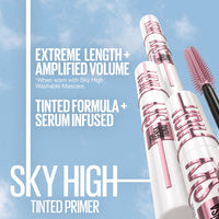 Thumbnail for Maybelline Lash Sensational Sky High Serum Infused Lash Primer for Mascara, Lengthening, Thickening, Tinted and Washable Formula, Soft Black, 1 Count