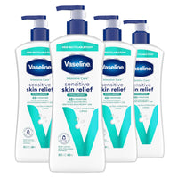 Thumbnail for Vaseline Intensive Care Body Lotion 4 Pack Sensitive Skin Relief For Dry Skin With Colloidal Oatmeal and Ultra-Hydrating Lipids 20.3 oz