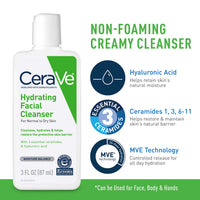 Thumbnail for CeraVe AM Face Moisturizer with SPF, PM Face Moisturizer & Hydrating Face Wash Skin Care Routine for Morning & Night | Travel Size Toiletries | 3oz Lotion + 3oz Lotion + 3oz Cleanser