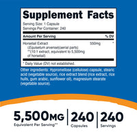 Thumbnail for Nutricost Horsetail Extract 5,500mg Equivalent from 550mg of 10:1 Extract Per Serving, 240 Capsules for 240 Servings Per Bottle - GMO Free and Gluten Free, Vegan