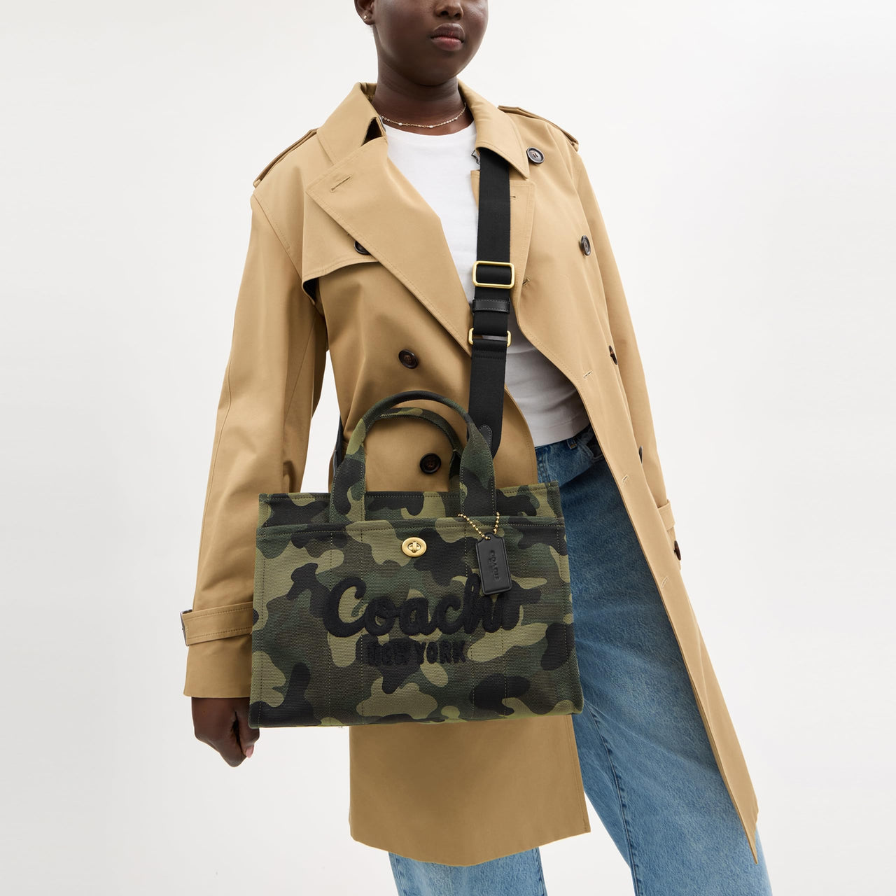 COACH Womens Cargo Tote Green Multi One Size