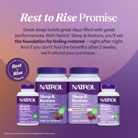 Thumbnail for Natrol Sleep + Restore Magnesium Glycinate Blend Gummies with Melatonin 5mg - Calm Magnesium with GABA, Botanical Blend, Cherry Flavor, 60 Gummies