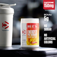 Thumbnail for Dymatize Energyze Pre Workout Powder for Men and Women, Peach Mango, 150mg Caffeine, 5g BCAAs, Performance Blend of L-Theanine, L-Tyrosine, L-Citrulline, No Sugar (30 Servings)