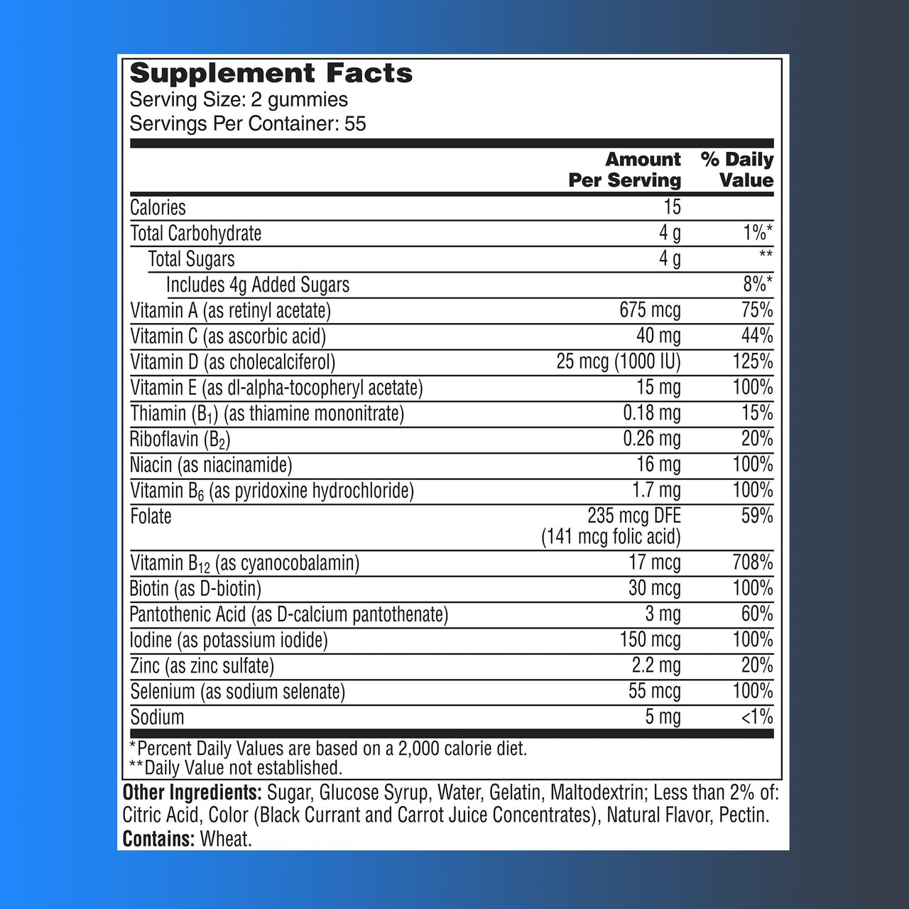 One A Day Menâ€™s 50+ Gummies, Advanced Multivitamin For Men with Brain Support and Immunity Support, Vitamins For Men with Super 8 B Vitamin Complex, 110 Count
