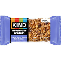 Thumbnail for KIND Breakfast Protein Bars, Peanut Butter Banana Dark Chocolate, Gluten Free, Low Sodium, Healthy Snacks, 8g Protein, 6 Count (6 Packs of 2 Bars)