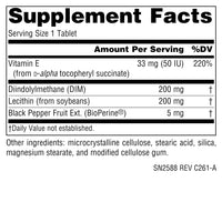 Thumbnail for Source Naturals DIM, Diindolylmethane 200mg with BioPerine, Vitamin E & More - 30 Tablets