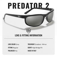 Thumbnail for Ray-Ban RB2027 PREDATOR 2 Polarized Rectangle Sunglasses With Eyewear Kit Bundle - High Bridge Fit - Ideal Formal and Casual Wear Retro Sunglasses
