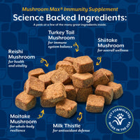 Thumbnail for NaturVet Mushroom Max Advanced Immune Support Dog Supplement – Helps Strengthen Immunity, Overall Health for Dogs – Includes Shitake Mushrooms, Reishi, Turkey Tail – 60 Ct.