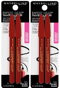 Thumbnail for Maybelline New York Expert Wear Twin Brow & Eye Pencils Makeup, Velvet Black, 2 Count Twin (total 4 pencils ), 2 Count (Pack of 2)