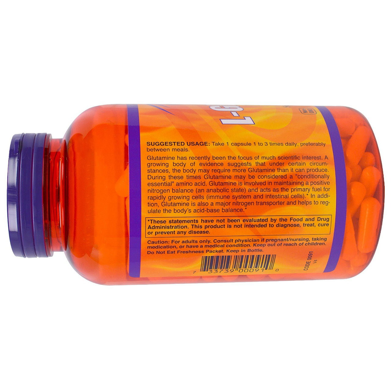 Now Foods L-Glutamine 1000 mg - 240 Capsules