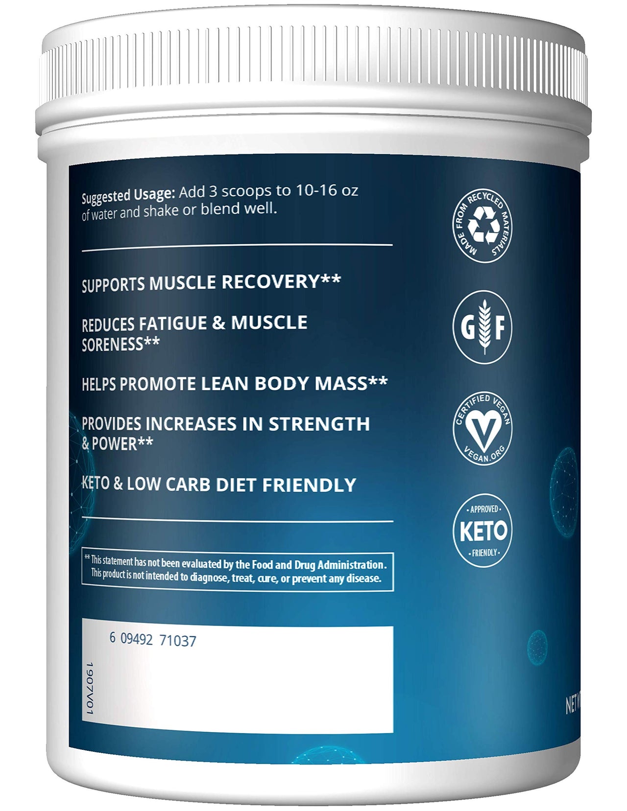 MRM BCAA+G RELOAD Post-Workout Recovery – Lemon, 840g - 60 Servings Per Container