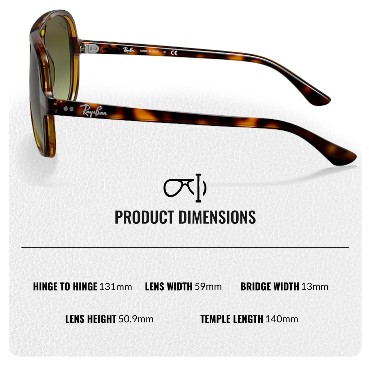 Ray-Ban RB4125 CATS 5000 Classic Pilot Shape Sunglasses for Men and Women- Timeless Classic Sun Glasses with Modern Elegance - Premium UV Protection - Designer Men's and Women's Sunglasses