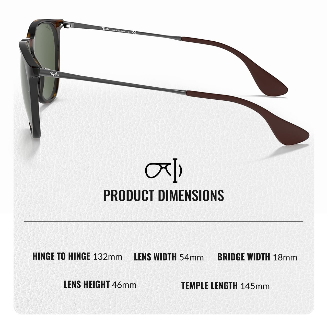 Ray-Ban RB4171 ERIKA Classic Phantos Shape Sunglasses With Eyewear Kit Bundle - High Bridge Fit - Ideal Formal and Casual Wear Retro Sunglasses