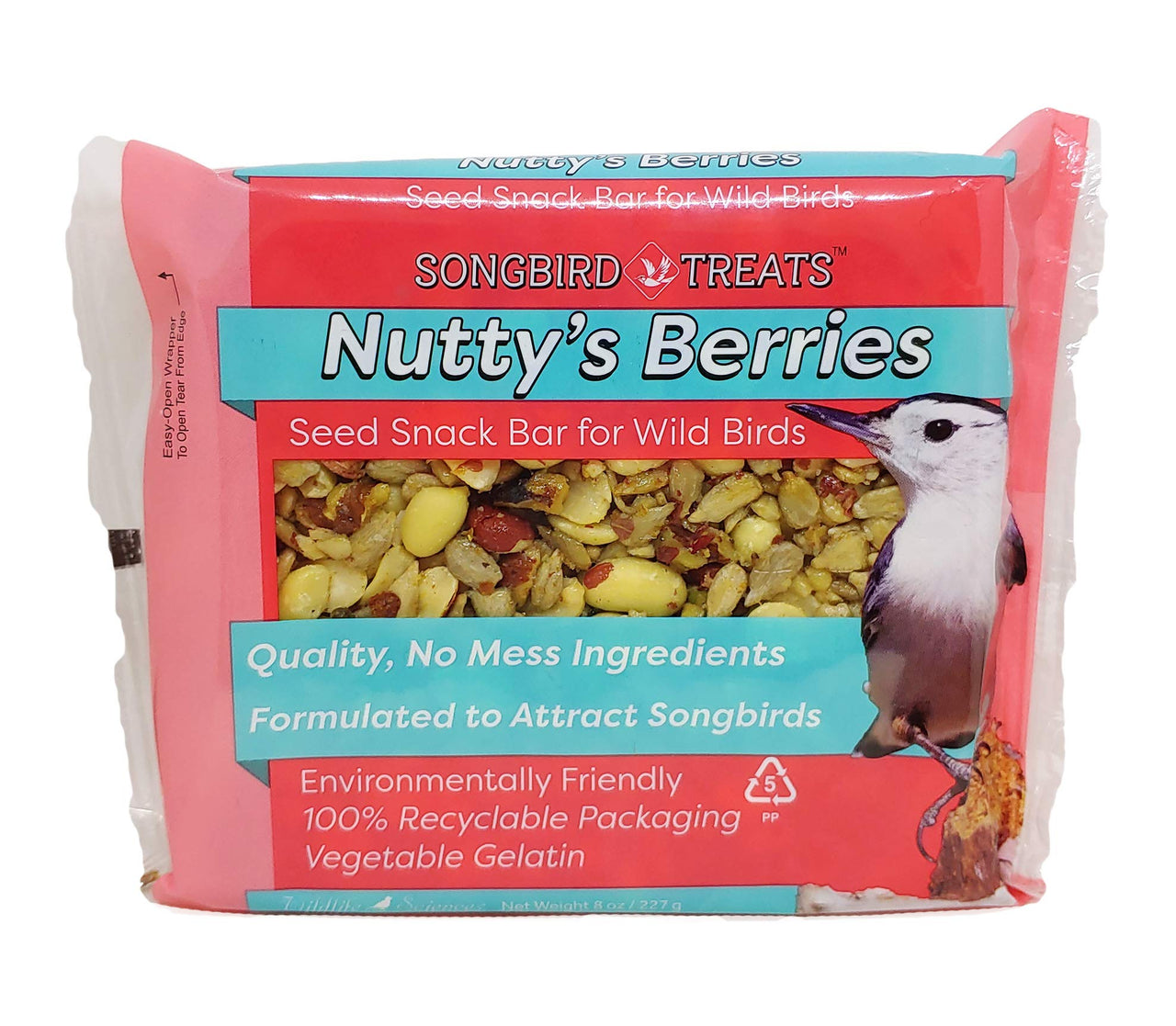 Songbird Treats Seed Cake Variety 4 Pack | 8 oz Bird Seed Cakes for Wild Birds