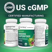 Thumbnail for Dr. Berg's Greens Superfood Cruciferous Vegetable Tablets - Vegetable Supplements for Adults w/ 11 Phytonutrient Super Greens Tablets - Energy, Immune System & Liver Veggie Tablets - 250 Tablets