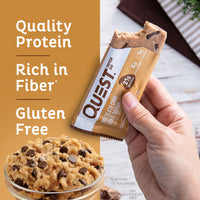 Thumbnail for Quest Nutrition Chocolate Chip Cookie Dough Protein Bars, High Protein, Low Carb, Gluten Free, Keto Friendly, 12 Count