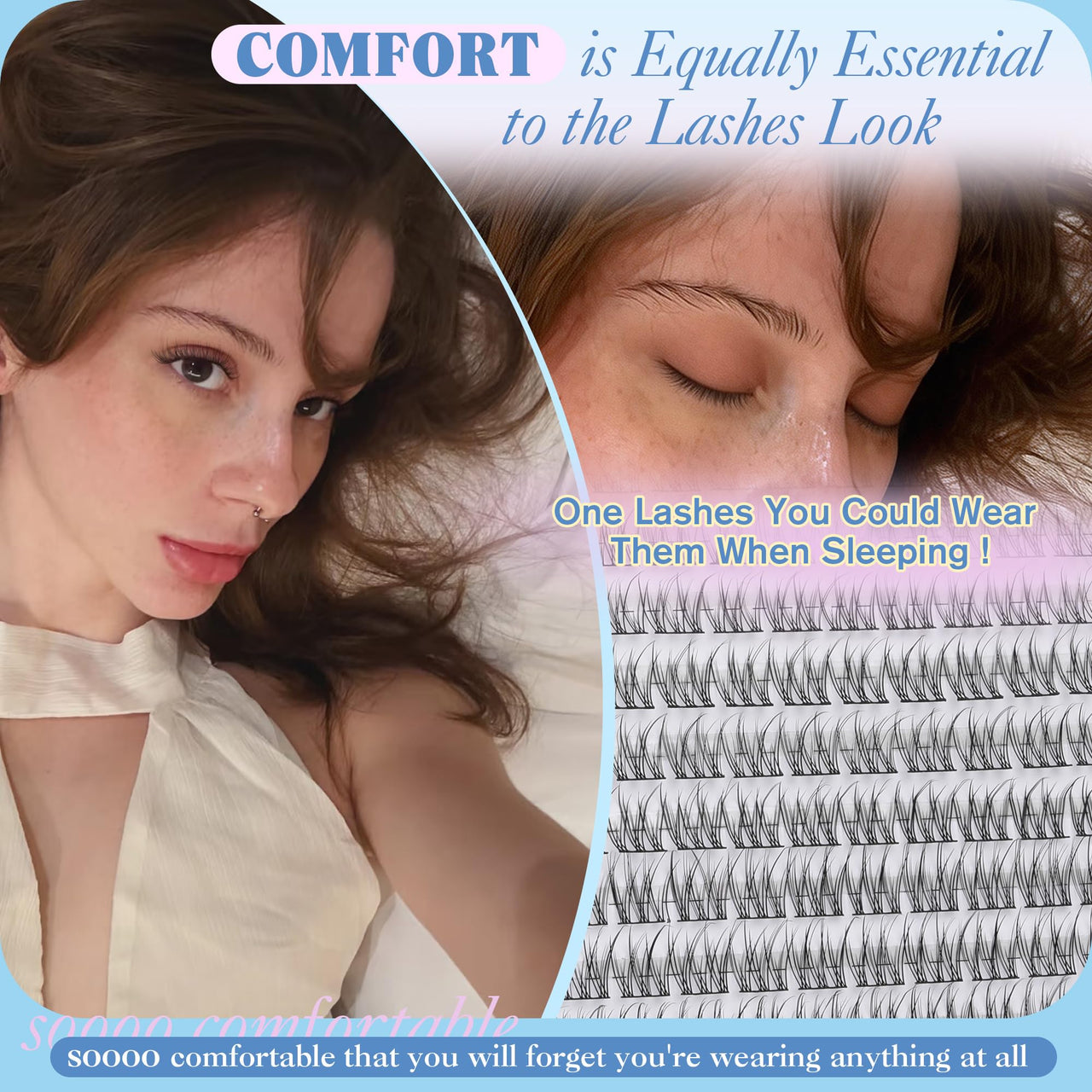 Natural Lash Clusters Kit DIY Lash Extension Kit Wispy Eyelash Extension Kit C-curly Individual Lashes Kit 9-12MM Short Eyelash Clusters with Lash Remover by Newcally