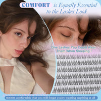 Thumbnail for Natural Lash Clusters Kit DIY Lash Extension Kit Wispy Eyelash Extension Kit C-curly Individual Lashes Kit 9-12MM Short Eyelash Clusters with Lash Remover by Newcally