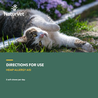Thumbnail for NaturVet Hemp Allergy Aid Plus Hemp Seed Soft Chews for Cats, 60 ct, Made in The USA