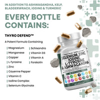 Thumbnail for Clean Nutra Selenium 300mcg Iodine 500mcg Thyroid Support for Women & Men | L Tyrosine 500mg Ashwagandha Supplement Bladderwrack, Turmeric, Kelp, Schisandra Zinc Pills Capsule Supplements