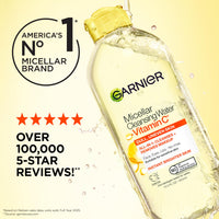 Thumbnail for Garnier Micellar Water with Vitamin C, Facial Cleanser & Makeup Remover, Brightening & Hydrating, For All Skin Types, Vegan, Cruelty Free, 13.5 Fl Oz (400mL), 1 Count