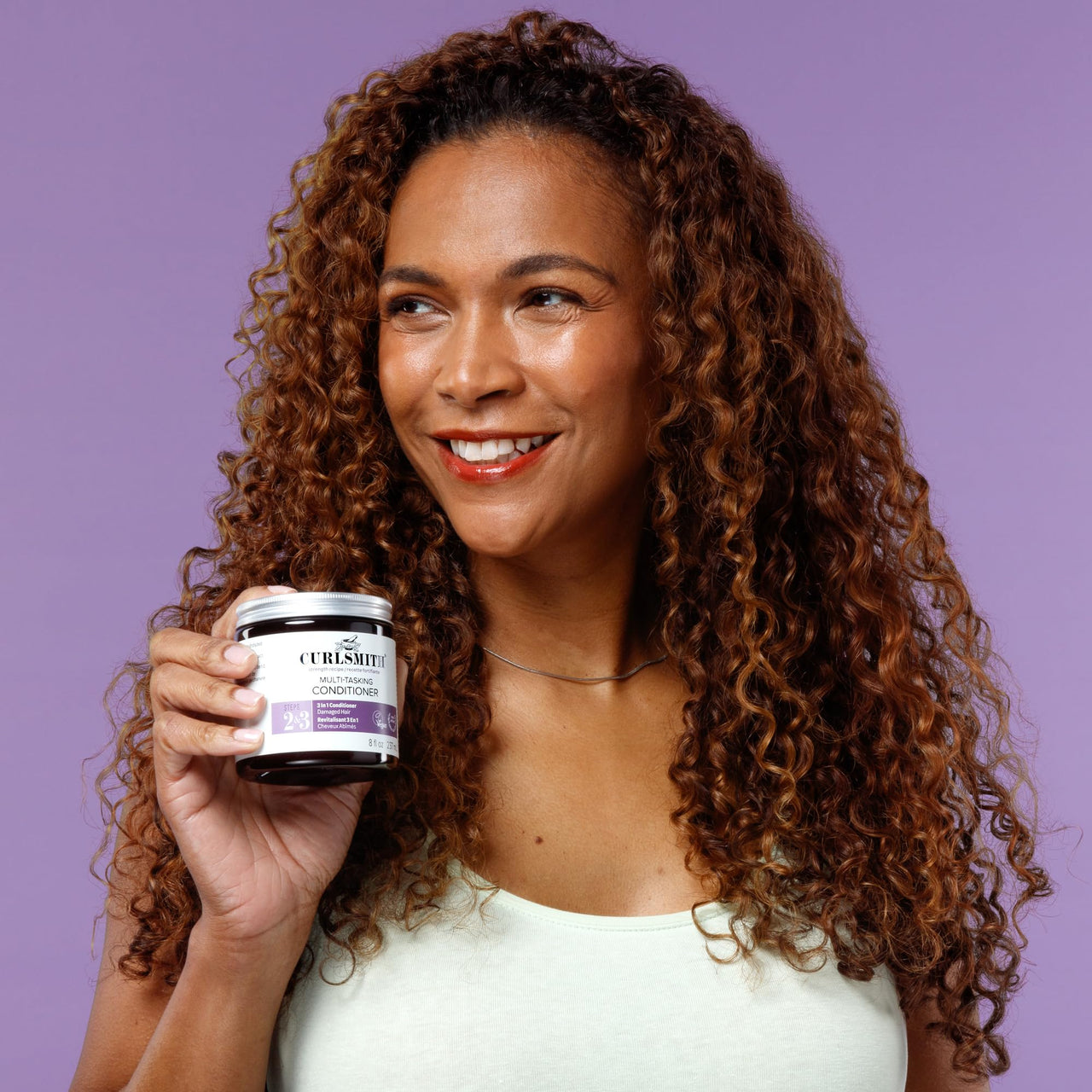 CURLSMITH Multi-Tasking 3-in-1 Curl Conditioner, Use as a Protein-Rich Rinse Out, Leave In or Deep Conditioner, For All Curl Types, Vegan & Cruelty-free (8 oz)