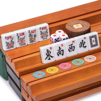 Thumbnail for Yellow Mountain Imports American Mahjong Set, Huntington with 166 Melamine Mahjong Tiles, Mineral Green Soft Case - 4 All-in-One Racks with Pushers, Scoring Coins, Dice, and Wind Indicator